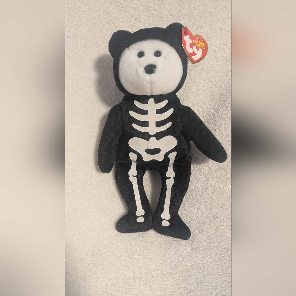 Ty Black and White Skeleton Stuffed Animal